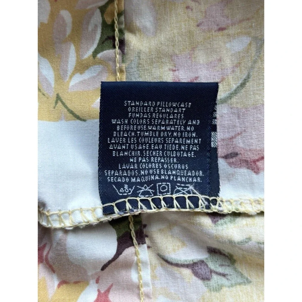 Pair Of 2 Ralph Lauren Standard Size Pillowcases Yellow Floral Sophie Brooke USA